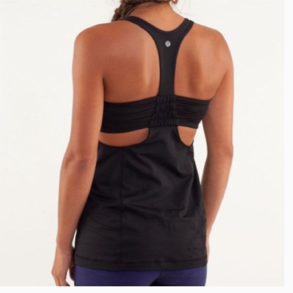 Lululemon Turbo Yoga Black Tank 6 - Picture 1 of 7